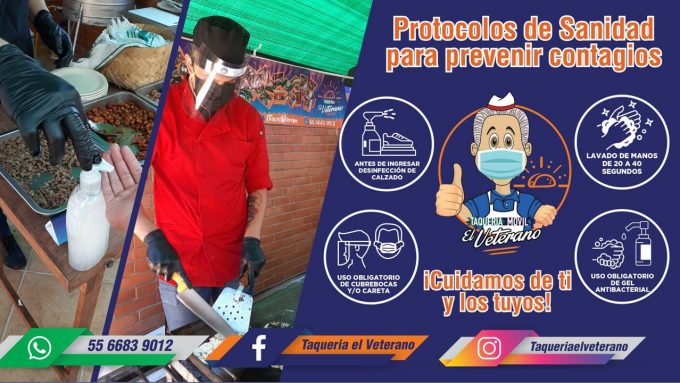 Protocolos de Sanidad El Veterano taquería móvil